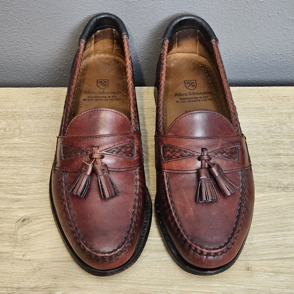 Allen Edmonds Mens Maxfield Loafer Size 9.5 D Tassel Dress Shoes Braided Oxblood